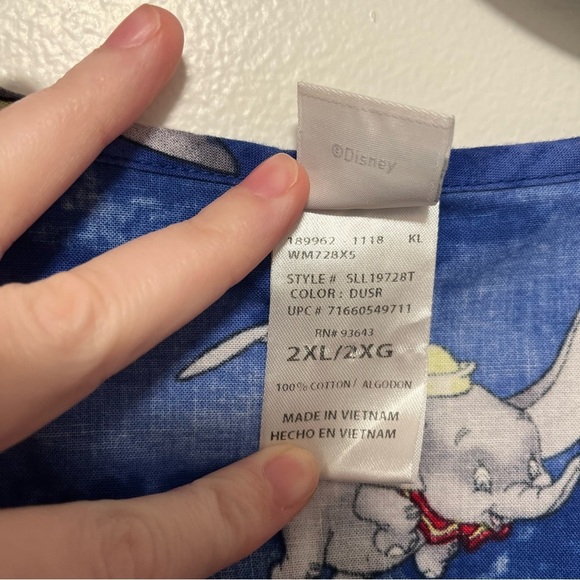 Disney Dumbo Scrub Top Shirt 2XL - Picture 5 of 6